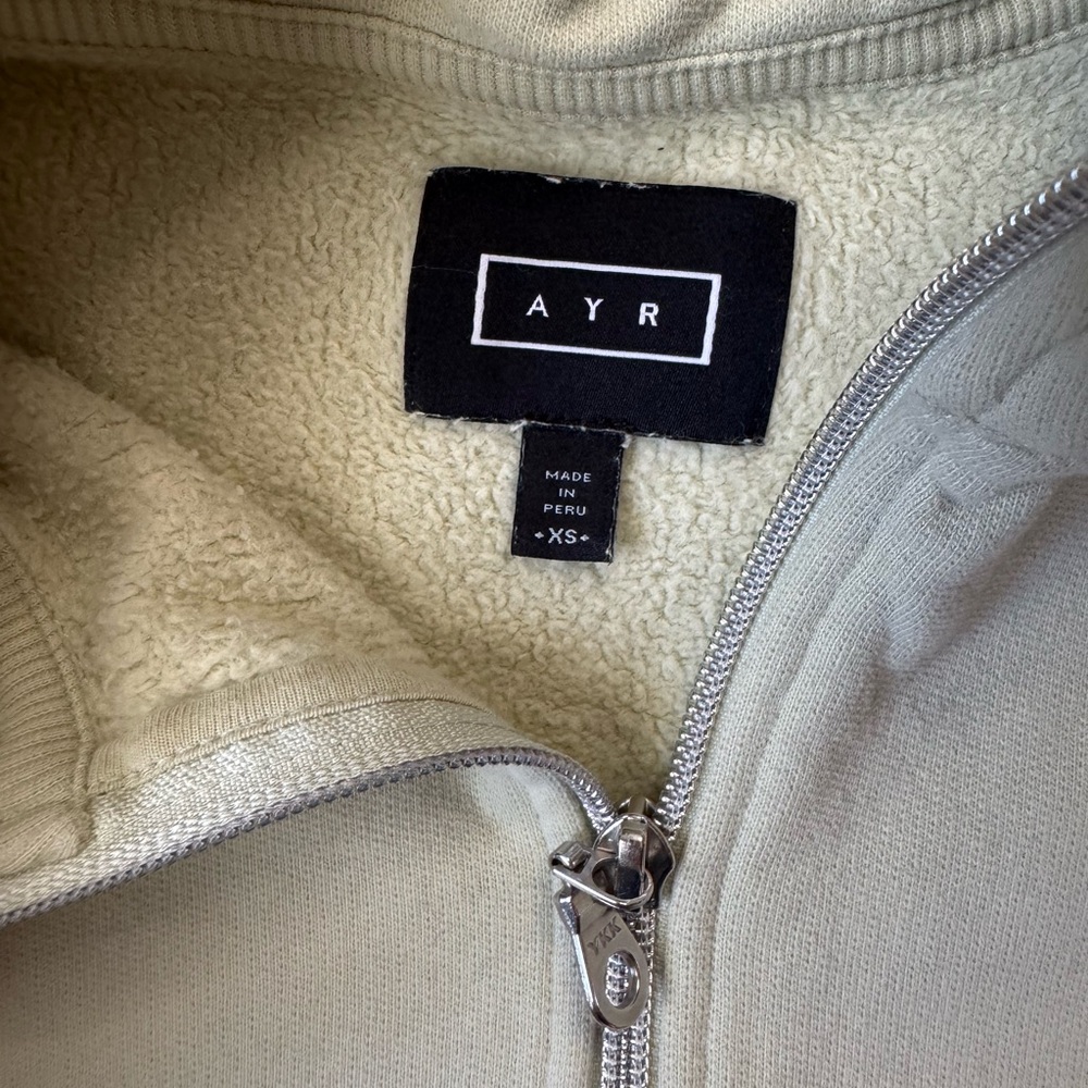 AYR | Cropped Quarter Zip Ling Sleeve Sweatshirt Green, Women’s XS - Picture 6 of 6